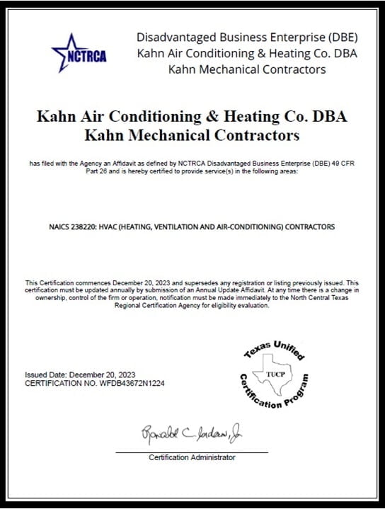 DBE Certificate